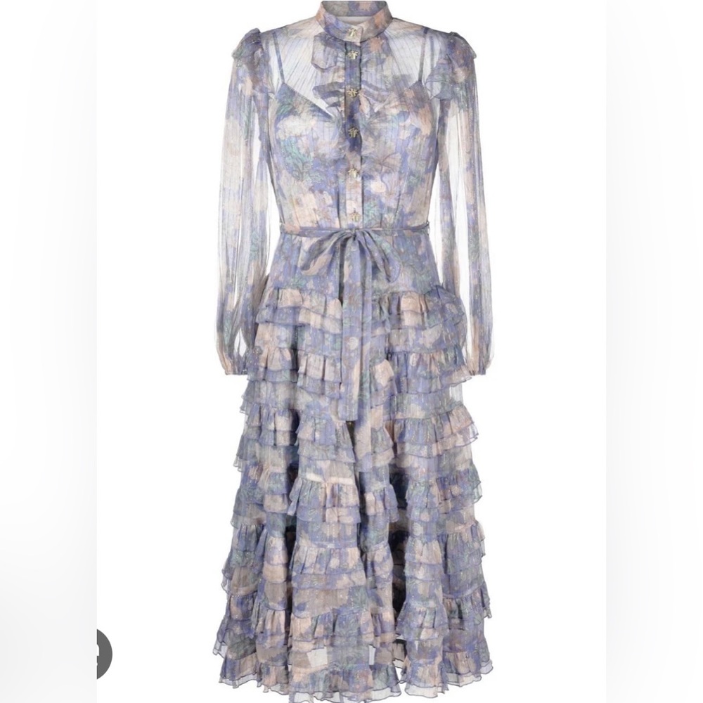 Zimmerman Cosmic floral-print tiered dress